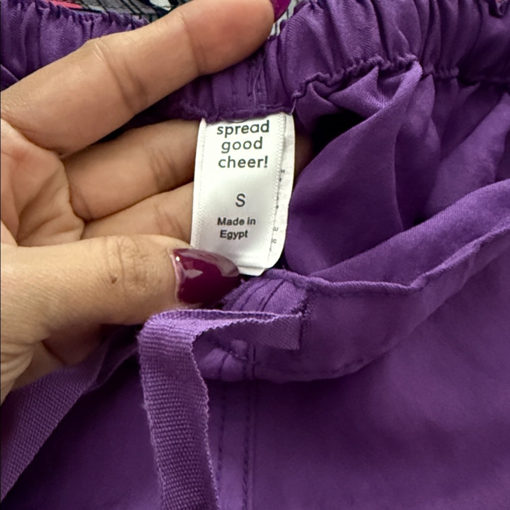 Purple Drawstring Scrub Pants